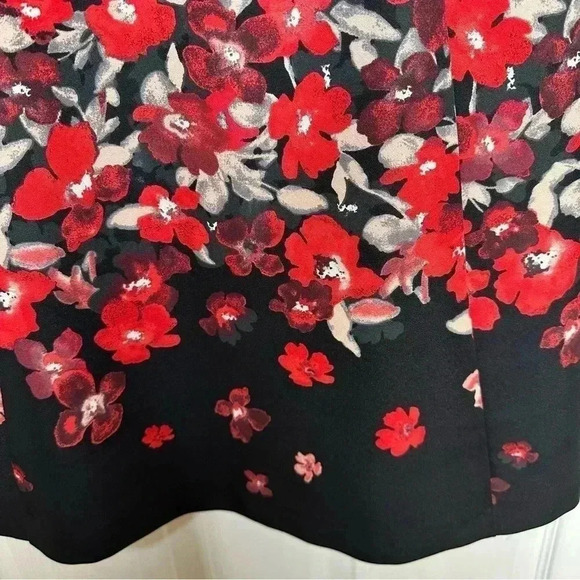 Jacob Sheath  Dress Sleeveless Floral Black/Red/White Size Medium - Picture 6 of 16